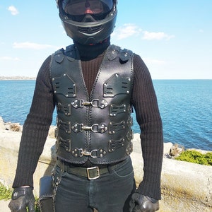 Leather Vest Men, Steampunk Vest, Mens Leather Vest, Black Leather Vest, Leather Motorcycle Vest, Motorcycle Vest, Steampunk Vest Men