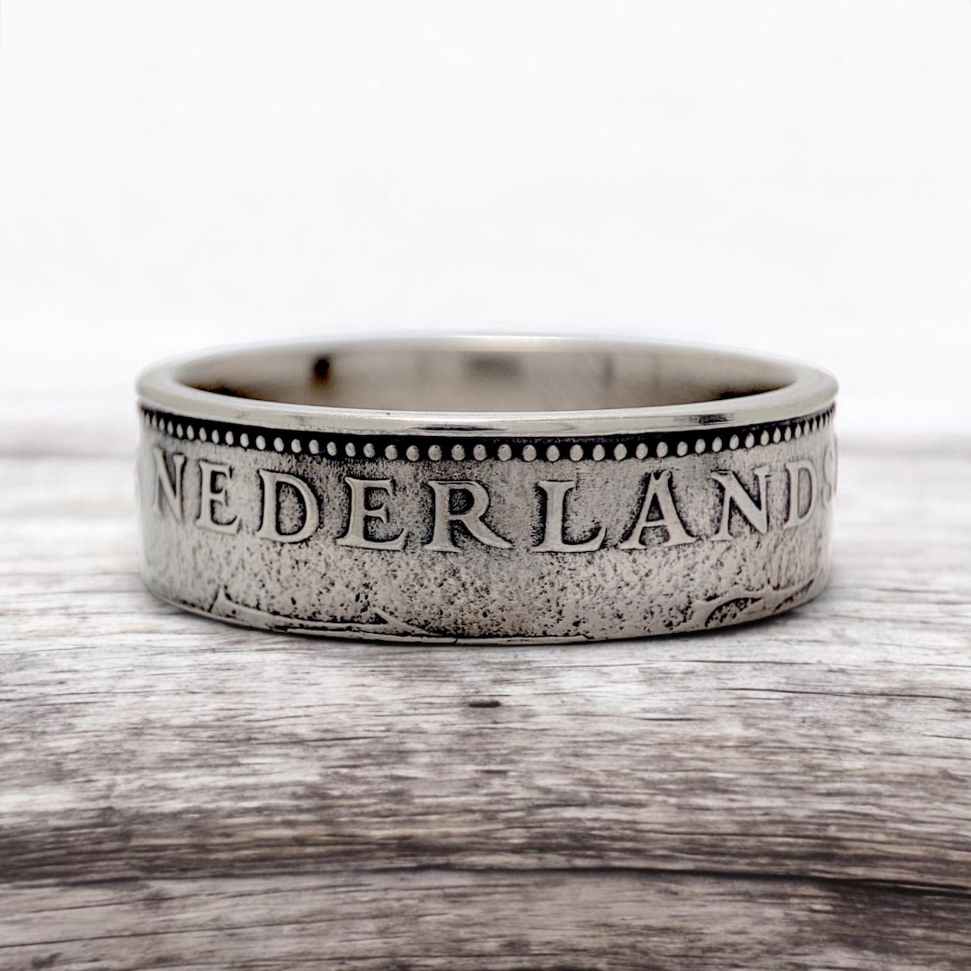 Netherlands Coin Ring Man, Vintage Ring Netherlands, Netherland Ring ...