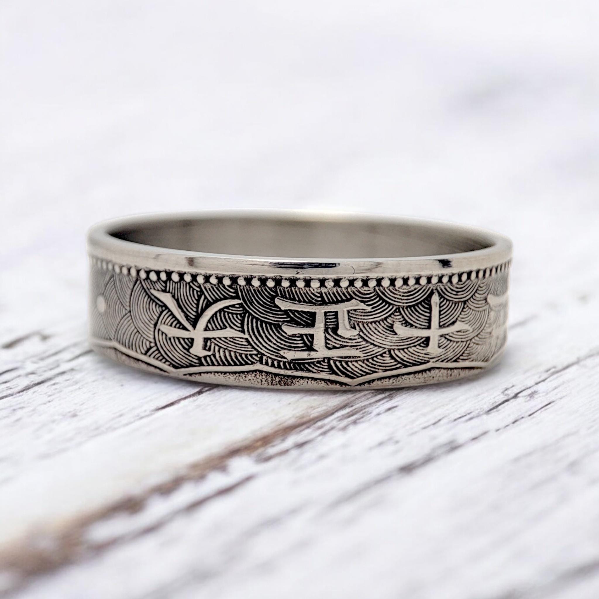 Japanse Coin Ring 10 Sen 1920-1926, Man Japan Ring, Japan