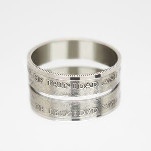 Trinidad and Tobago Coin Ring 25 cents 1976-2018, coin ring for men, womens coin ring, mens coin ring, money ring