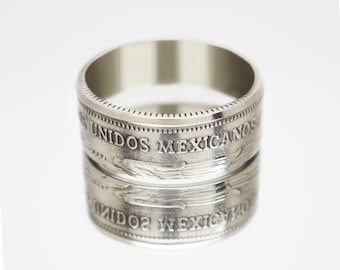 Mexiko Münzring 500 pesos 1987 mexikanischer Münzring, Münzring für Männer, mexikanischer Münzring, Damenring, Münzring, Geldring
