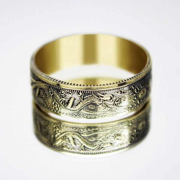 China Coin Ring, dragon ring, Mascot chinese ring, coin ring for men, womens coin ring, mens coin ring, money ring