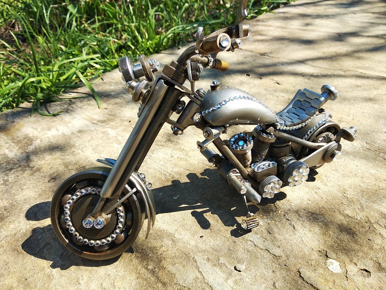 Motorcycle Figurine Harley Davidson Model Motorcycle Model Etsy