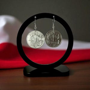 Polish Coin Art Earrings, Polish Coin Earrings Unique, Polish Coin Earrings Vintage, Polish Coin Hoop Earrings, Polish Coin Earrings Set