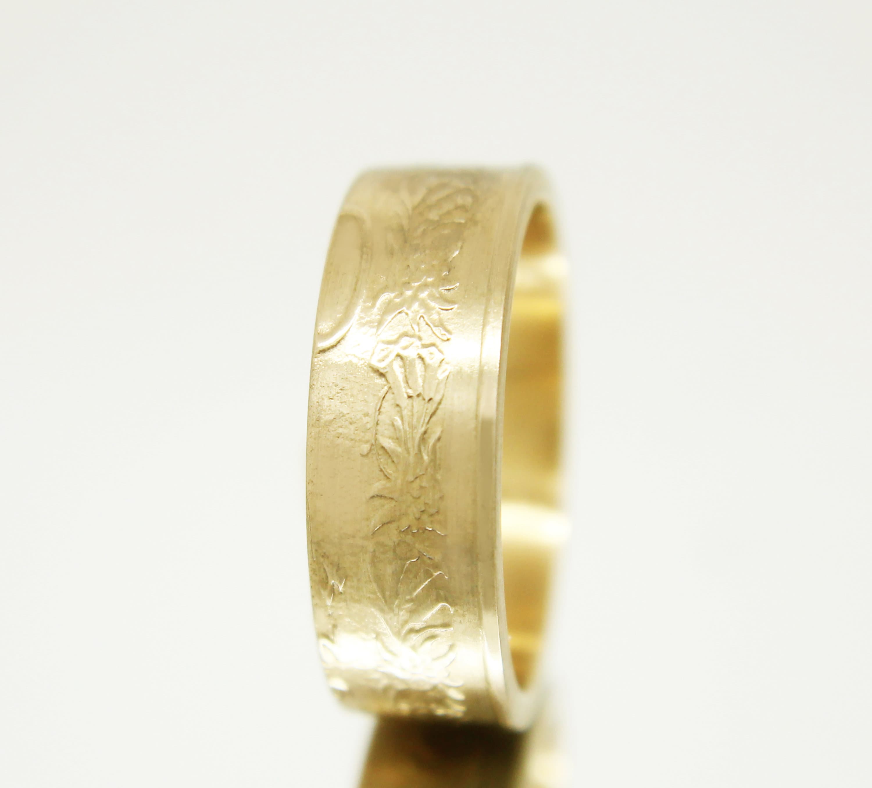 Gold Coin Ring Austria 1000 Crowns 1924 18k Gold Plated Ring, Mens Gold ...