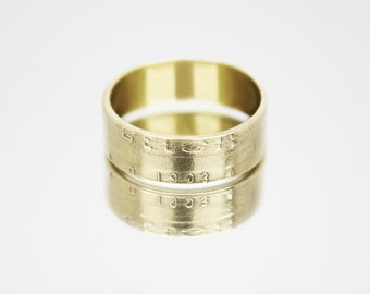 Belgium Coin Ring 5 francs 1986-1993, coin ring for men, womens coin ring, mens coin ring, money ring