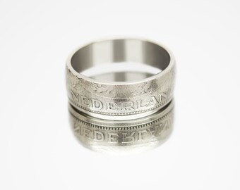 Anello con moneta olandese da 2 1/2 fiorini 1959-1966, anello con moneta da uomo, anello con moneta da donna, anello con moneta da uomo, anello con soldi