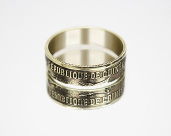Guinea Coin Ring 25 francs 1987, coin ring for men, womens coin ring, mens coin ring, money ring