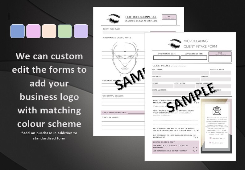 Microblading Business Client Forms - Etsy
