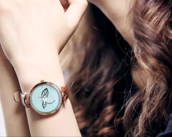 Blue Tiger Butterfly Lady Watch - Grace in Motion- Immerse yourself in the beauty of nature with our Blue Tiger Butterfly Lady Watch