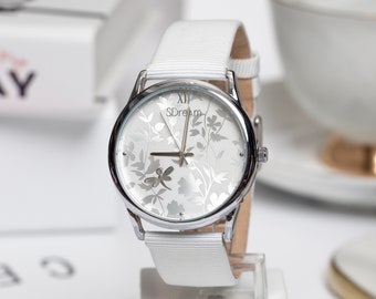 All-white Modern Watch - Silken Whisper  -