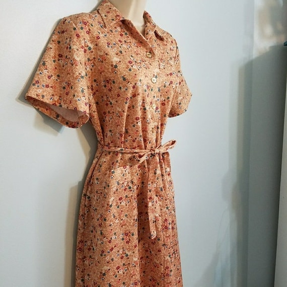 Vintage 1970s Nancy Frock Easy Care Floral dress - image 2