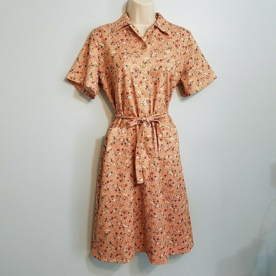 Vintage 1970s Nancy Frock Easy Care Floral dress - image 1