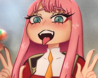 Sticker voiture Anime Zero Two – Sticker découpé Chéri dans le Franxx (5 x 5)