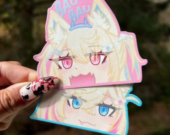 Fuwamoco Fuwawa Macoco Hololive Peeker Vinyl Stickers