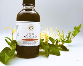 Aceite para el crecimiento del cabello Chebe, tratamiento espesante natural para la caída del cabello, rotura y salud del cuero cabelludo con aceites de ricino, comino negro y semilla de calabaza, 2 oz y 4 oz.