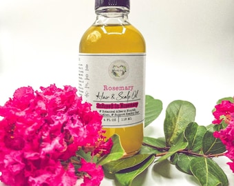 Aceite de romero para cabello y cuero cabelludo: con infusión de romero y aliados botánicos para nutrir y promover un cabello saludable (2 oz y 4 oz)