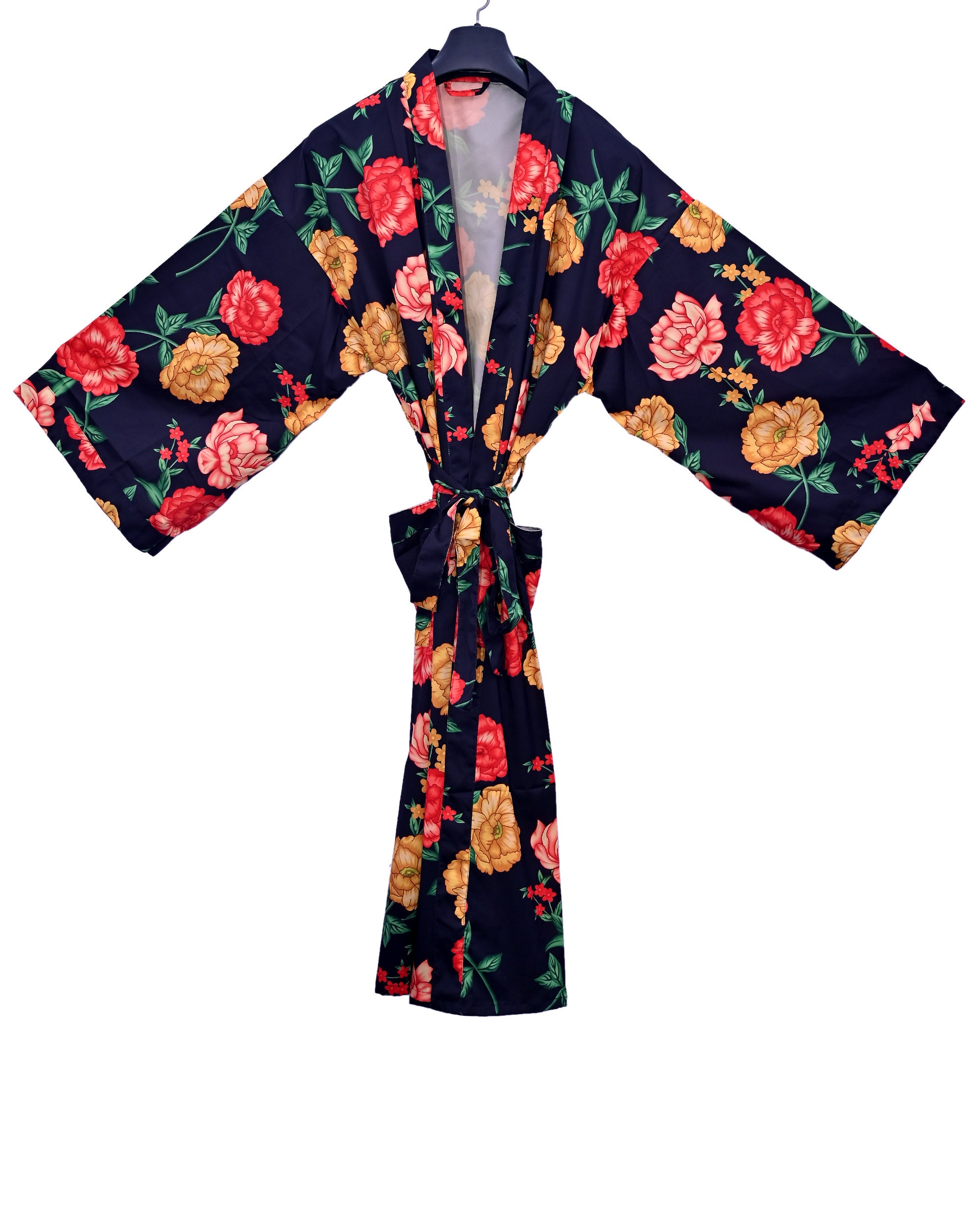 Women Wear Dress Kimono's Fashion for Women Kimono Robe Short Black Flower Robe Kimono Dress Kimono For Women Indian Women Silk Robe