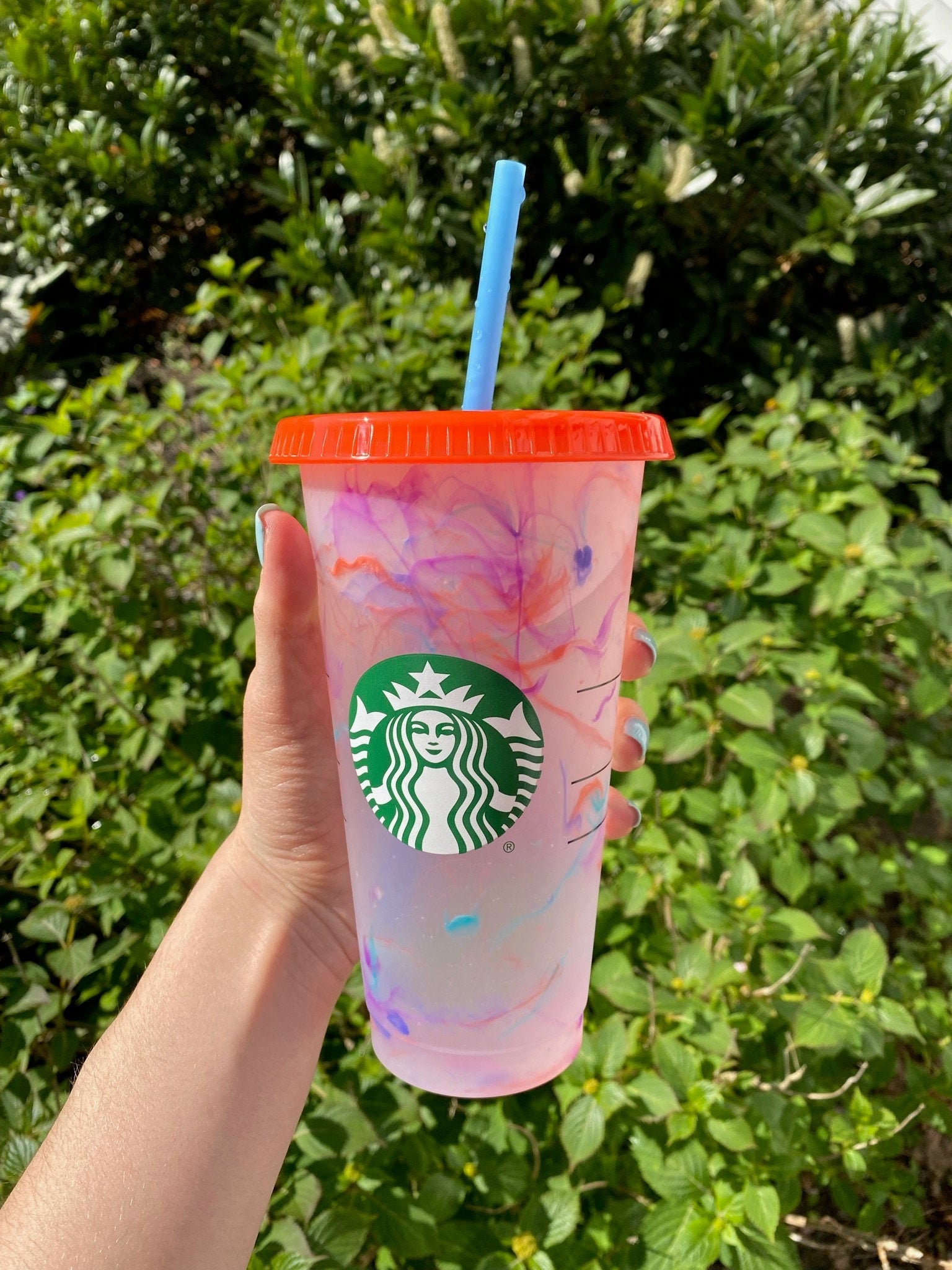 Pink and Green Custom Starbucks Cold Cup – Thee Personalized Touch