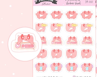 Social Media Planner Stickers - YouTube - Kawaii Planner Stickers - Planner Sticker Sheet - Cute Planner Stickers - Journal (SM-002)