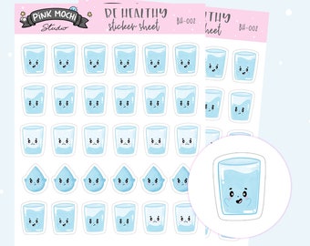 Boire plus d’eau Planner Stickers – kawaii eau – eau suivi Planner Stickers – hydrate – kawaii Planner Stickers-Journal (BH 002)