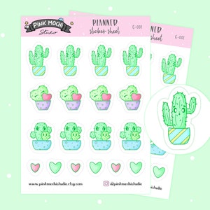 Planner Stickers cactus - cactus - Stickers planner Kawaii - Planner Sticker Sheet - Stickers planner mignons - Journal (C-001)