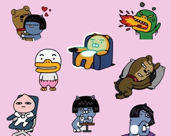 Kakao Friends Cute Digital Goodnotes Stickers | Kakao Friends Cartoon Character Stickers | OneNote Sticker | Digital Planners | iPad Sticker