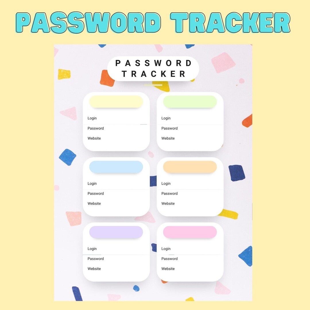 Password Collectore Printable Password Tracker Log Password Organizer Password List Keeper ...