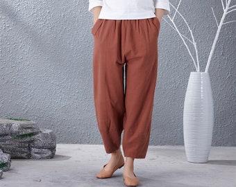 Classic Washed Women Linen Trousers NICE Linen Pants Loose Fit Linen Pants for Women