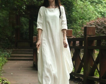 cotton maxi dress with sleeves uk
