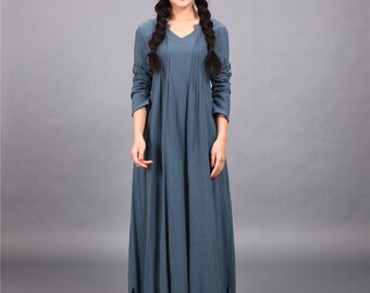 cotton full sleeve maxi dress