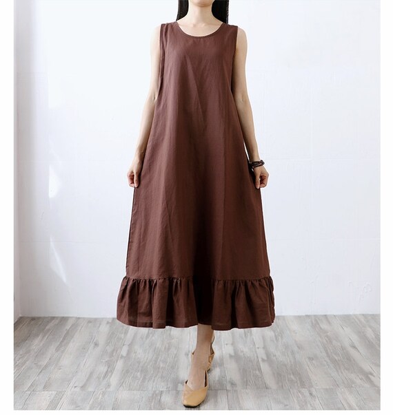 New Design Summer Dress Soft Sleeveless Dresses Long Cotton | Etsy