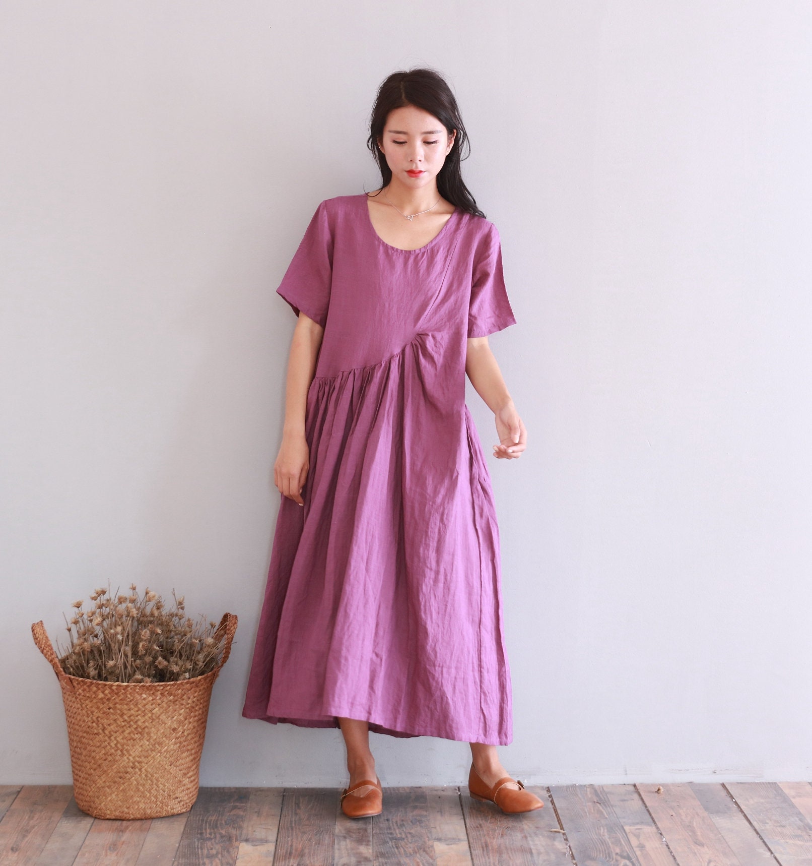 New Design Short Sleeves Cotton Dress Soft Loose Tunics Summer | Etsy