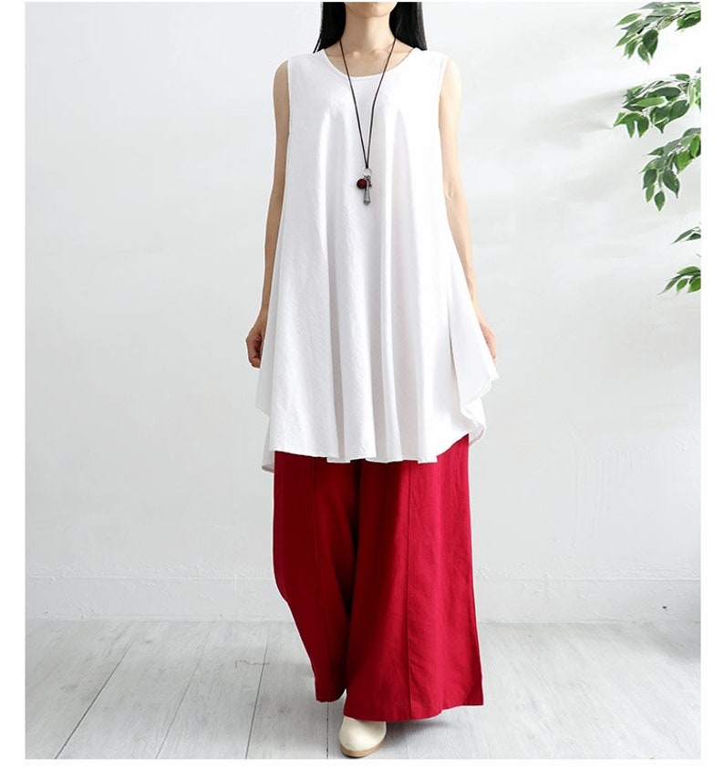New Design Soft Cotton Tops Sleevesless Blouse Dress Casaul Loose Kimono Sundress Summer Tunics Customized Plus Size Clothing