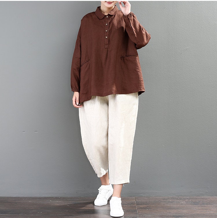 New Design Soft Cotton Shirt Tops Long Sleeves Tunics Dresses | Etsy