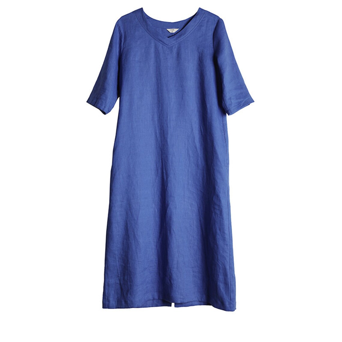 Half Sleeves Soft Long Cotton Dress with Pockets Casual Loose Etsy