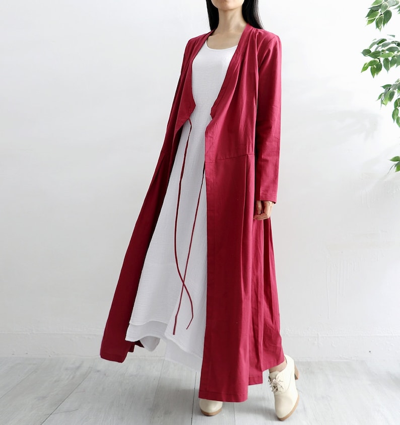New Design Soft Cotton Cardigan Dress Long Sleeves Robes Etsy