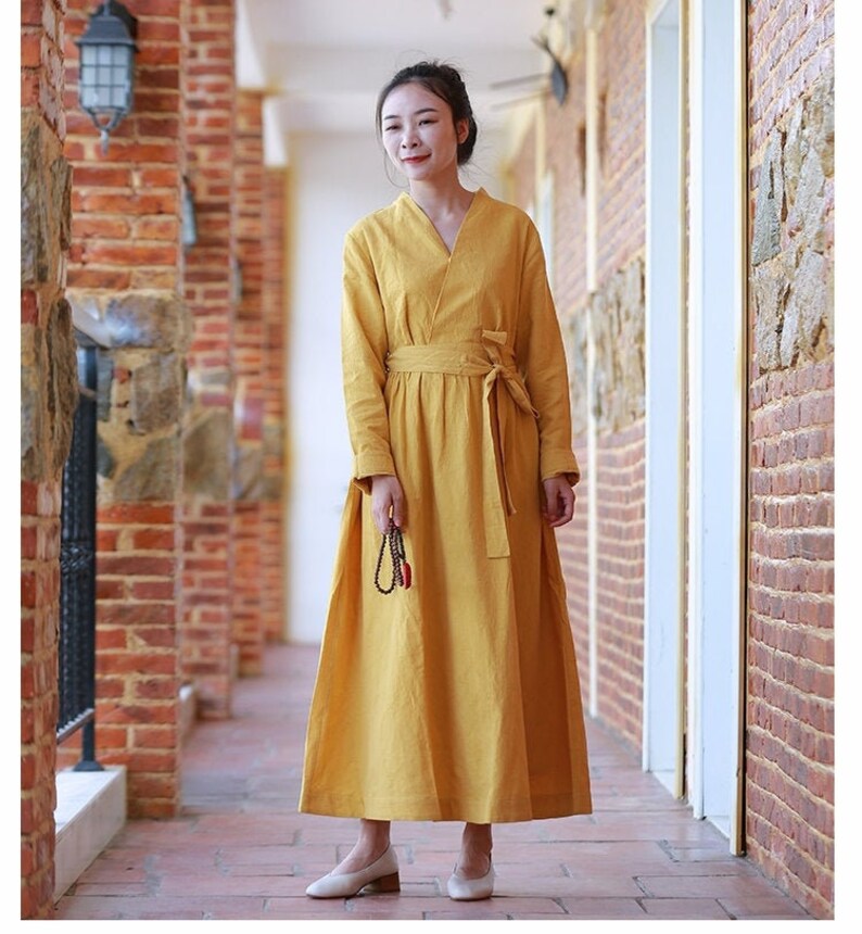 New Design Soft Cotton Dress Long Sleeves Ropes Tunics Casual Etsy