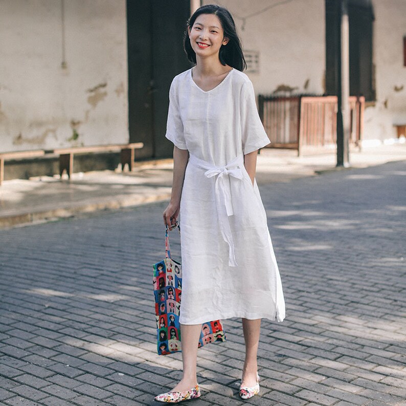 plus size cotton dress with pockets
