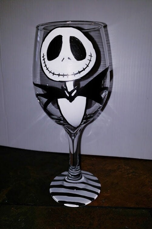 Jack Skellington Glass Cup with Bamboo Lids and Straw – Mrs Pretty Prints