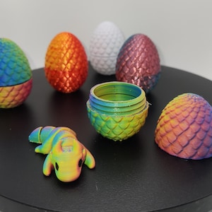 Micro Dragon Egg with Mini Articulated Dragon: PLA Fidget Toy