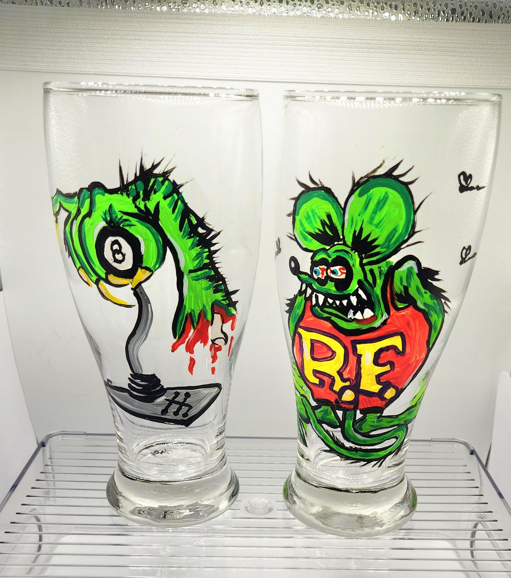 Rat Fink Glass -kustom Kulture -not a Mass-produced Item-pint 