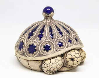 Ceramic Figurine Turtle 3.14" Collectable Ceramic Sculpture One Of Kind Home & Garden Decor Gift for Her Real Artwork Vladimir Butcanov