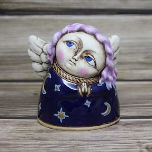 Ceramic Sculpture Angel 3.34", Collectable Ceramic Figuirine, One Of Kind,Gift For Mom, Gift for Her, Real Artwork, Vladimir Butcanov