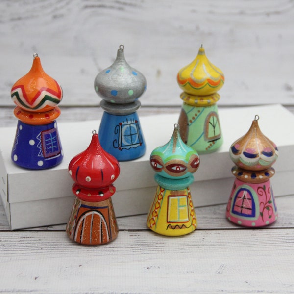 Prodotto in Ucraina. Ornamenti per albero di Natale in legno, dipinti a mano, decorazioni ucraine per la casa, regalo di Natale, decorazioni natalizie.