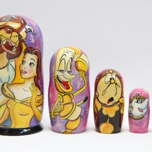 Cartoon Heroes Nesting Doll 4.92'' or 12.5 cm, Hand Painted  Doll 5pieces, Funny Gifts, , Kids Gift  Made In Ukraine