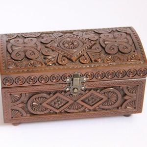 MADE in UKRAINE Hand Carved Ukrainian Jewelry Box Handmade Hand Crafted Walnut Wood Jewelry Box Wedding Gift Home Decor