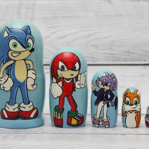 Wooden Movie Characters  Nesting Doll 4.92&#39;&#39; or 12.5 cm, Hand Painted  Doll 5pieces, Funny Gifts, , Kids Wood toy  Made In Ukraine