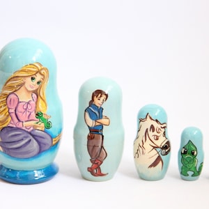 Cartoon Heroes  Nesting Doll 4.92&#39;&#39; or 12.5 cm Hand Painted Wooden  Doll 5pieces Funny Gifts Kids Gift Wood toys for Kids  Made In Ukraine