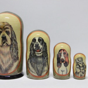 MADE in UKRAINE Ukrainische Hunde Puppe 6,69 '' oder 17 cm, Puppe 5 Stück, Geschenk für Mutter, Kinder Geschenk, Tierspielzeug, Kinderzimmer Dekor